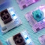 Logitech G512 X magnetische en mechanische schakelaars close-up met RGB-licht