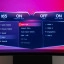LG UltraGear 45GX950A on-screen menu - bronselectie