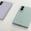 Samsung Galaxy Fold8 dichtgeklapt in Lavender en Pistacchio