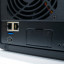 Synology  DiskStation DS1525+ achterkant biedt ruimte aan een uitbreiding met een 10Gbps-netwerkkaart