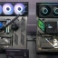 De ROG Strix X870E-E Gaming WiFi met klassieke en ROG Strix X870E-E Gaming WiFi 7 NEO met AIO Q-Connector