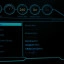 Neo G9 menu - het oplichtende object onder het menu verlicht ook menu items, zie bijv. bij Infinity Core Lighting