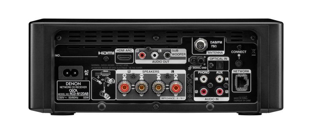 Denon CEOL RCD-N12 aansluitingen