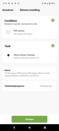 Woox Home app - aanmaken van een automatiseringregel