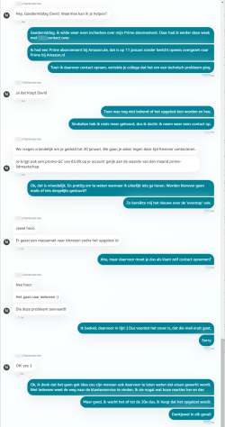 Chat met Amazon.nl klantenservice