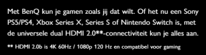 BenQ X3000i kleine lettertjes