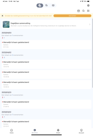 Foscam app persoonsdetectie
