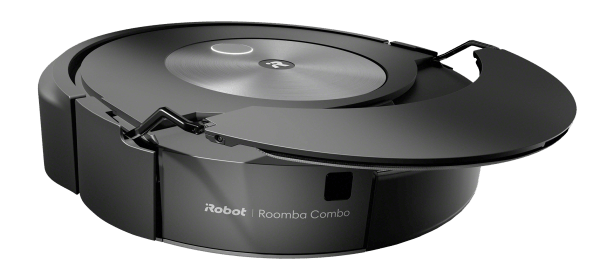 De iRobot Roomba Combo j7 heeft een 'dweilpad' bovenop, dat hij middels twee metalen armen in stelling kan brengen.