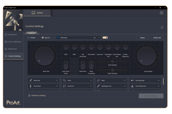 ASUS Creator Hub control panel