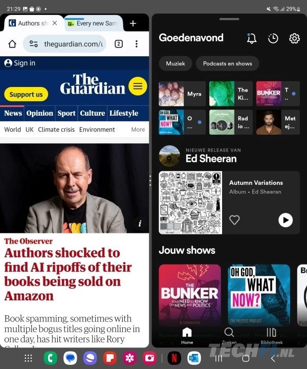 Samsung Galaxy Z Fold5 - splitscreen