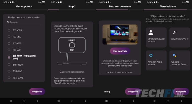 Yamaha MusicCast-app met de True X Surround 90A