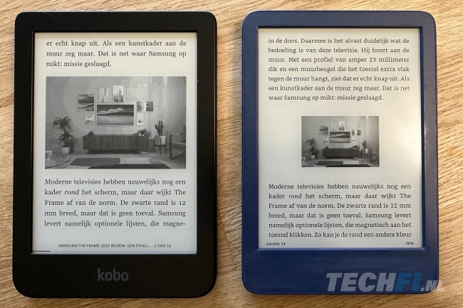 Amazon Kindle (2022) - de foto in het artikel wordt op de Kindle kleiner getoond dan op de Kobo