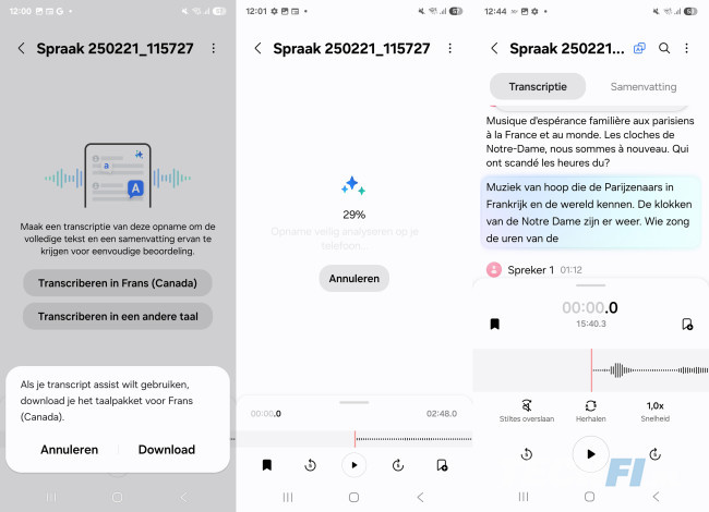 Galaxy AI - transcriptie