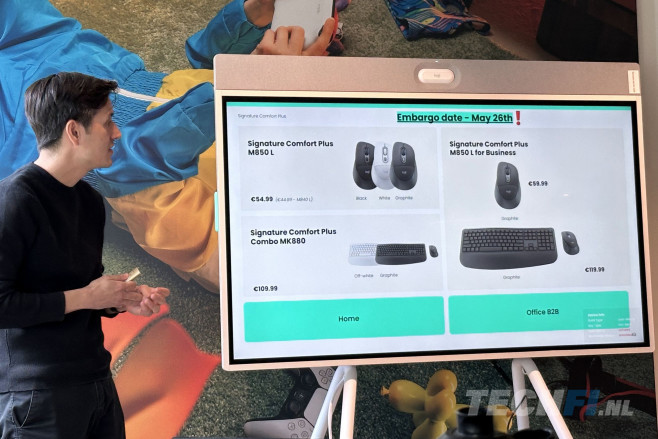 De Logitech Signature Comfort Plus producten omvatten een muis en een desktopset, beschikbaar in een consumenten- en een zakelijke editie.