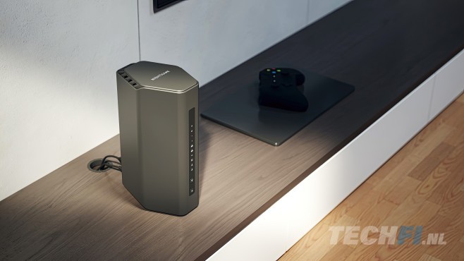 De Nighthawk RS300 is een wat toegankelijker geprijsde WiFi 7 router dan de luxe RS700S, met een vergelijkbaar design.