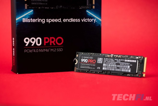 De Samsung SSD 990 Pro met een capaciteit van 4 terabyte zorgt voor de nodige gemoedsrust voor wie bijvoorbeeld veel moderne games wil installeren.