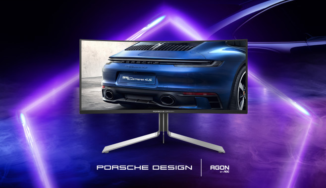 Deze Porsche Design monitor van AOC is niet goedkoop, maar ziet er met zijn aluminium voet wel bijzonder uit.&nbsp;