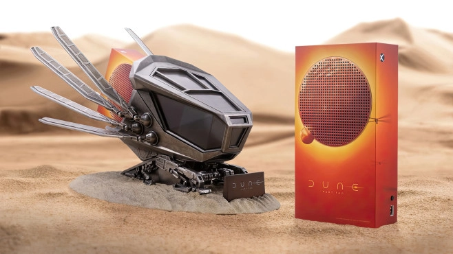 Ter gelegenheid van de Dune: Part 2 film komt Microsoft met een Xbox Series S in stijl van de film, een controller &eacute;n de mogelijkheid op Arrakis rond te vliegen in een ornithopter - via Flight Simulator, dat wel.