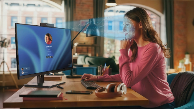 De iiyama ProLite XCB3497WQSNHP heeft een ingebouwde USB-C dock en een webcam met Windows Hello. De versie zonder H heeft die webcam niet.