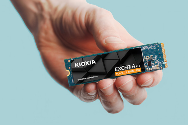 De KIOXIA Exceria G3 is een (nu nog) zeldzame SSD met een combinatie van QLC-geheugen en een snelle PCI-Express 5.0 interface.&nbsp;