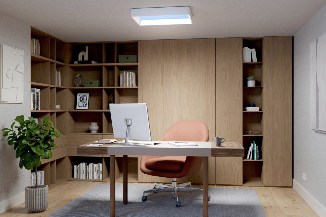 Het Philips Skylight komt met een optionele module om UV-B-licht uit te stralen en zo de aanmaak van vitamine D ook binnenshuis te bevorderen.&nbsp;