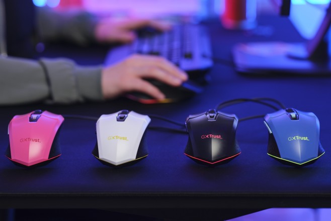De Felox gaming-muizen van Trust zijn er met en zonder draad, in diverse kleuren, voor een heel bescheiden prijs.