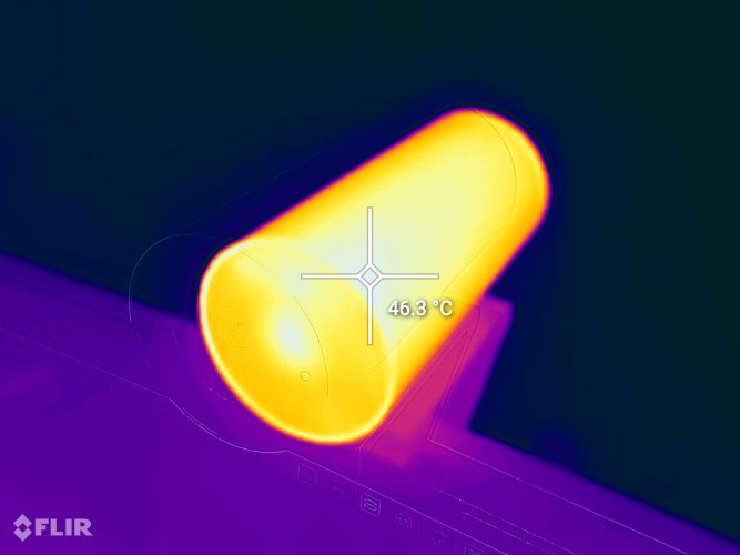 De Dell UltraSharp Webcam wordt ruim meer dan 45 graden warm.