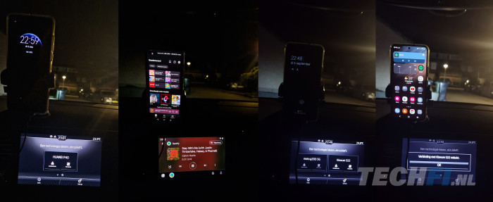 Waar Android Auto moeiteloos samenwerkt met de Huawei P40, weigert het dienst met de S22