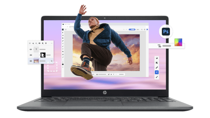 Adobe Photoshop on the Web komt naar Chromebooks, en Chromebook Plus laptops zijn voldoende krachtig om dit te benutten