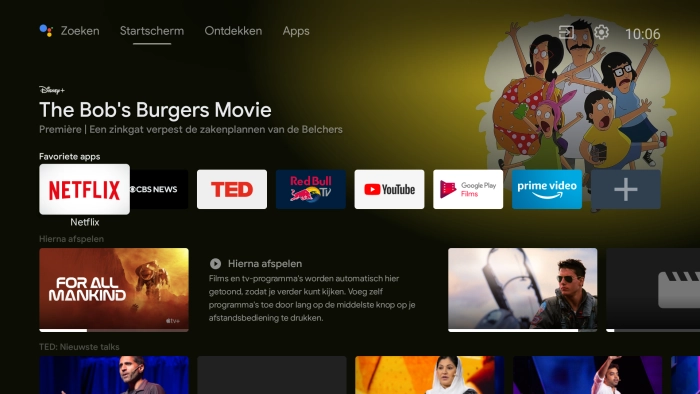 Xiaomi Mi Smart Projector 2 Pro interface: Google TV