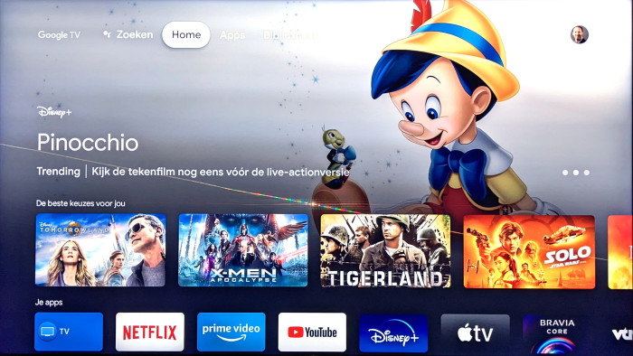 De Sony X95K Bravia XR-65X95K gebruikt Google TV als smart TV platform.