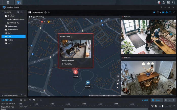 Synology videobewaking meerdere locaties
