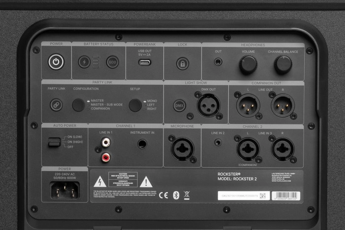 Teufel Rockster 2 aansluitingen