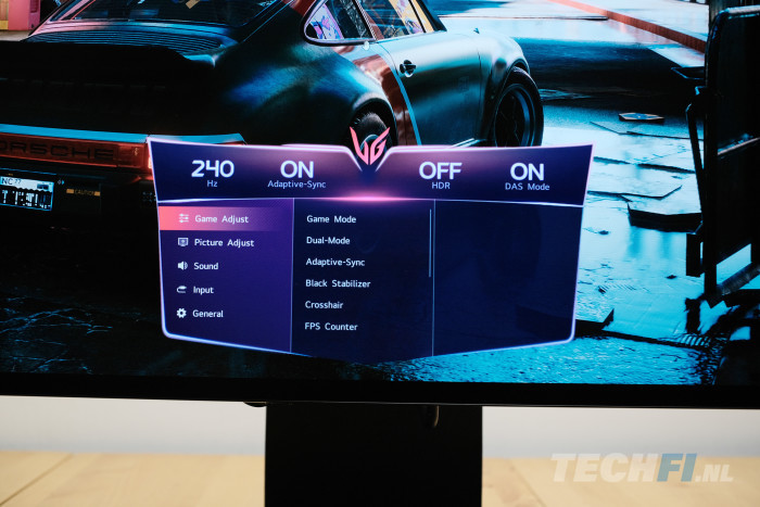 LG UltraGear 32GS95UE on-screen menu