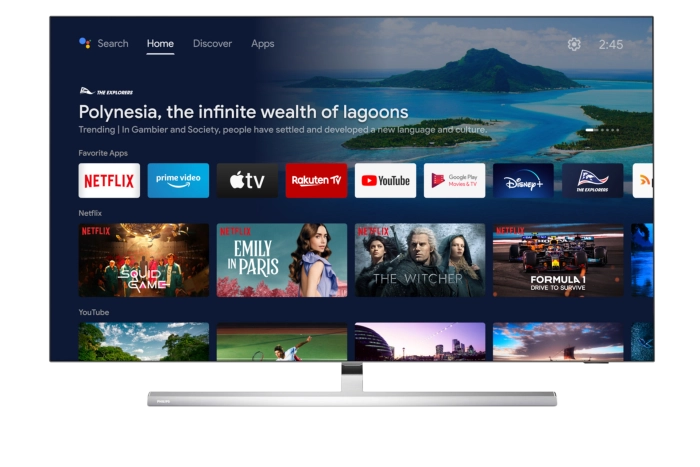 De Philips 55OLED807 heeft Android TV als smart tv platform.
