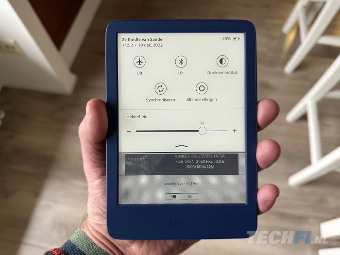 Amazon Kindle (2022) - instellen helderheid van de schermverlichting