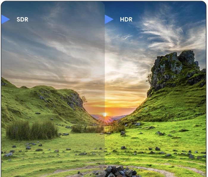SDR versus HDR fotoweergave (simulatie)