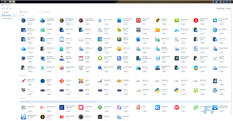 Synology DiskStation Manager 7.2 package center