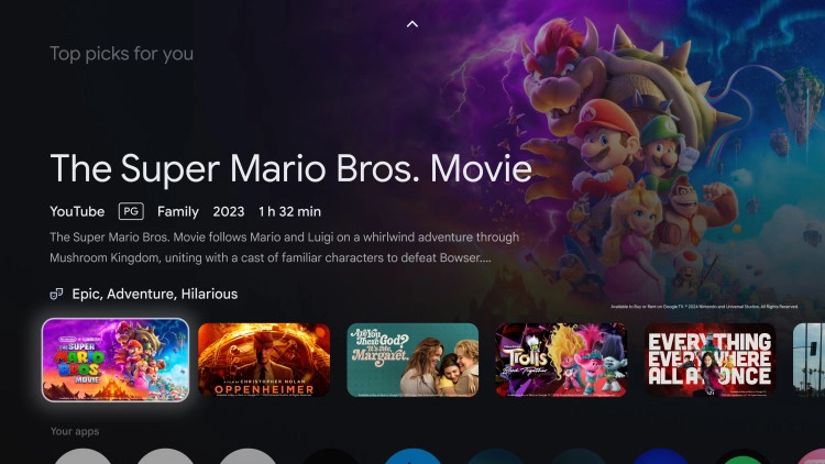 Top Picks op Google TV Streamer