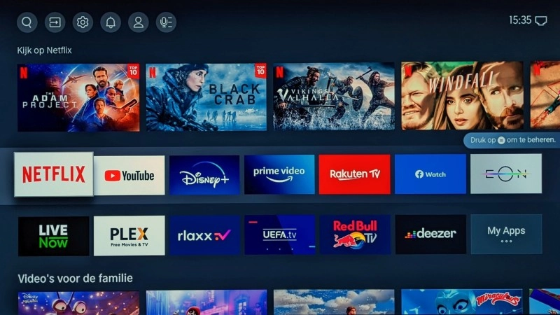 Hisense 55A86G homescherm