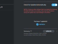 Samsung T7 software - firmware update