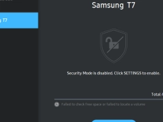 Samsung T7 software - security modus