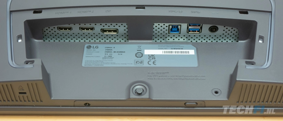 LG UltraGear 27G850A aansluitingen
