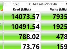NUC 16 Pro CrystalDiskMark resultaat vóór driver update